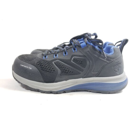 Herman Survivors Womens Size 6 Steel Toe Safety Shoes Black & Blue Composite Toe - Picture 3 of 9